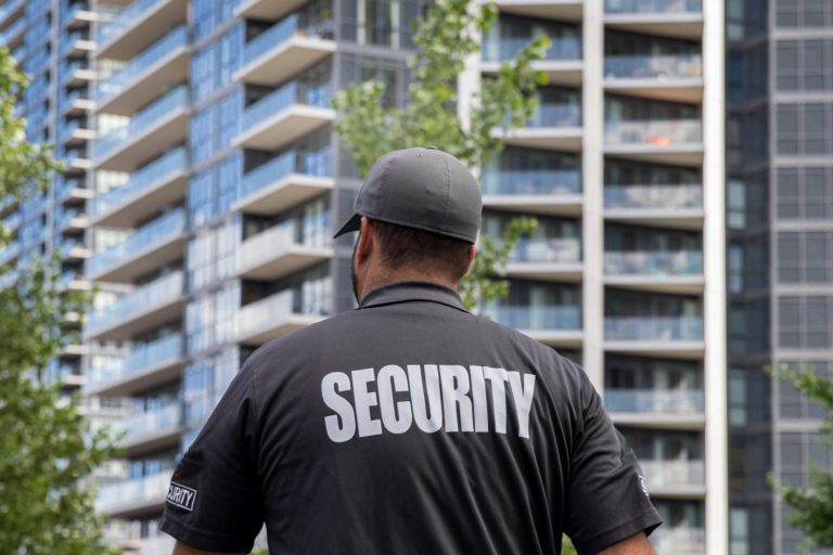 uniformed security guard residential area